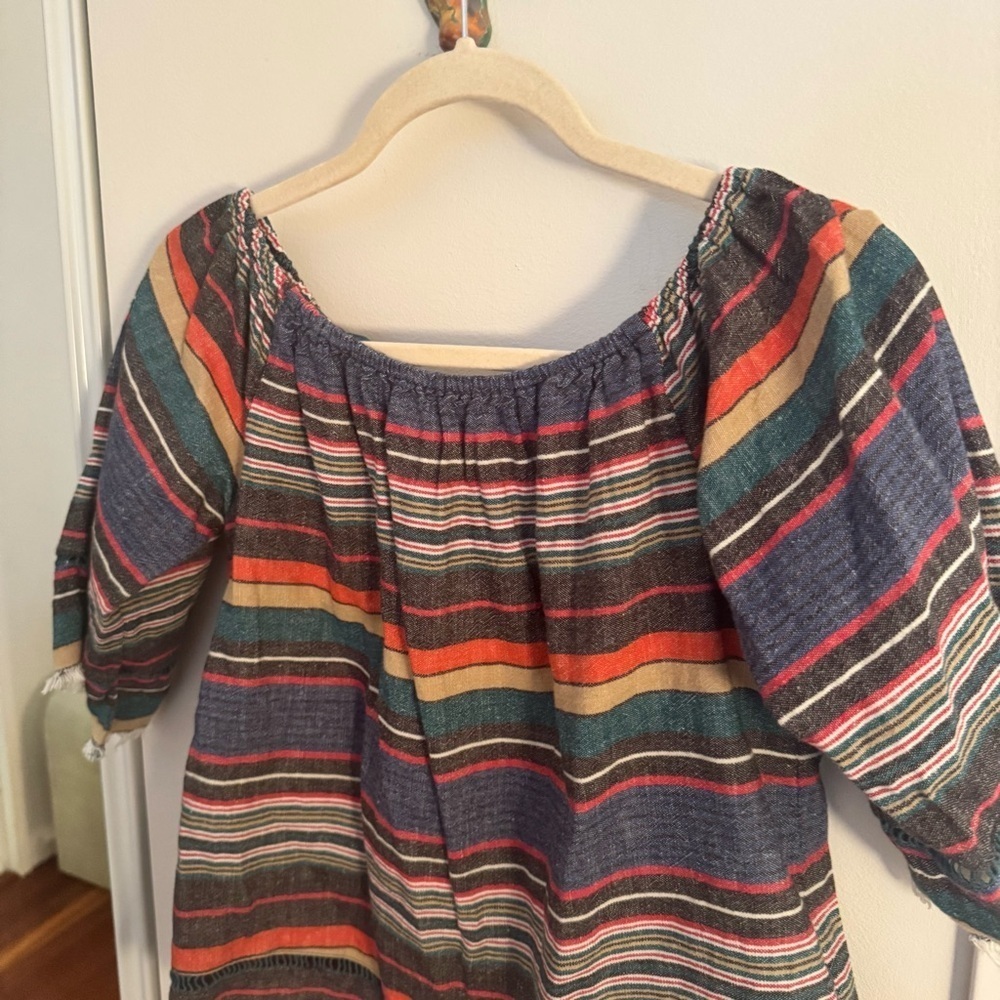 dRA Los Angeles X Anthropologie Mexican inspired striped off shoulder top - Picture 3 of 5